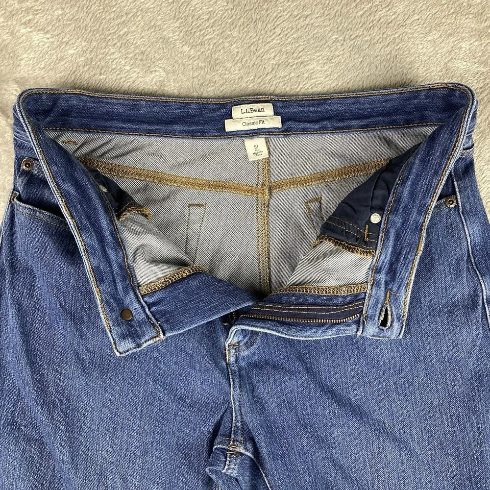 L.L. Bean Classic Fit Denim Bootcut Blue Jeans Women Size 10 Pockets Stretch - Picture 4 of 12